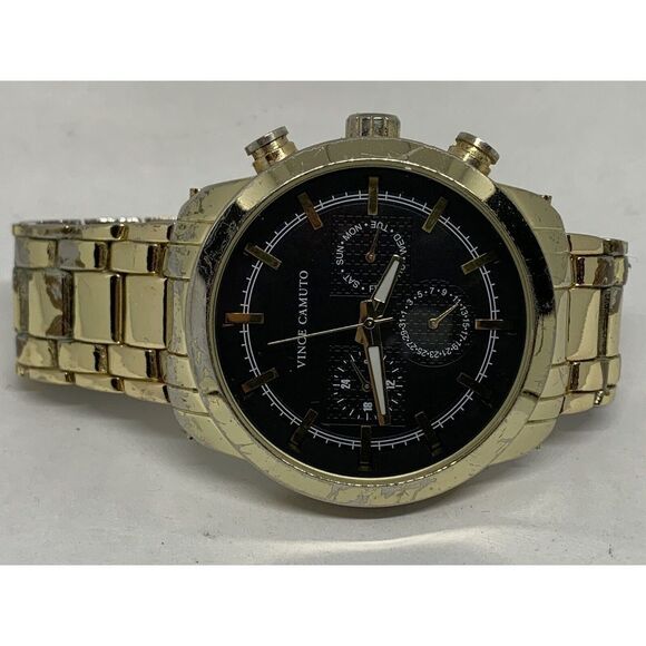 Vince Camuto VC1122GP Men's Stainless Steel Analog Black Dial Quartz Watch HK746 - Picture 5 of 11